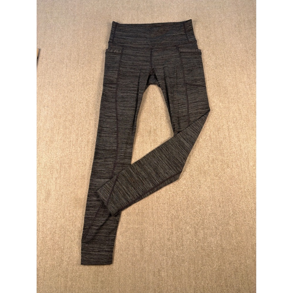 Athleta Salutation Stash Pocket Space Dye Leggings Gray Small High Rise Tights